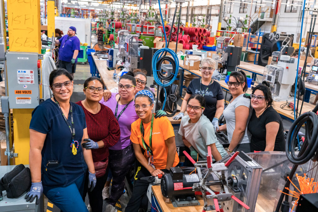 Female employees at Shoals' factory in Tennessee.